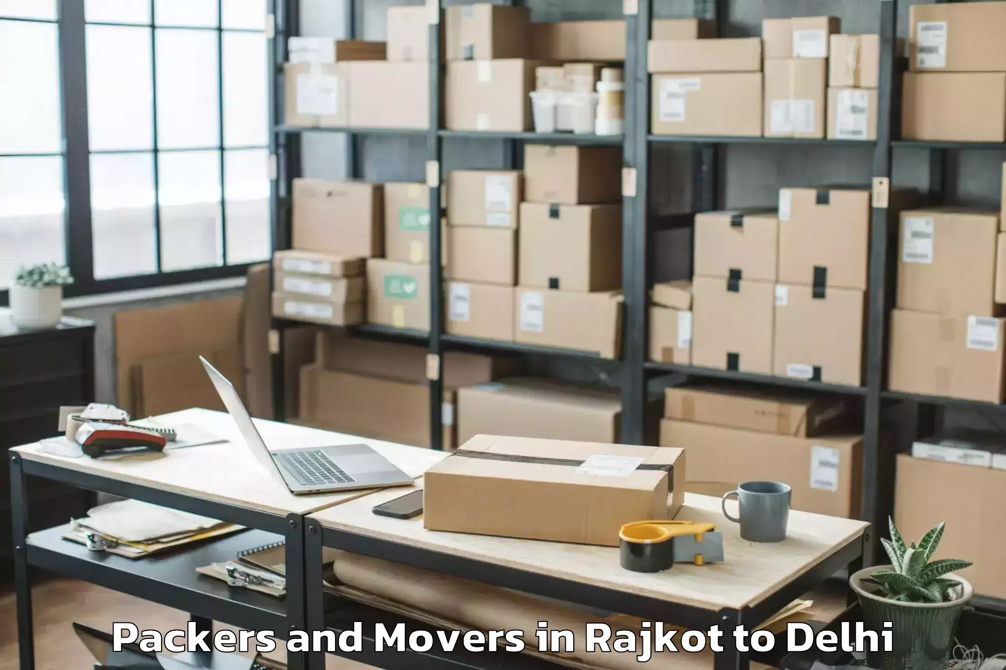 Easy Rajkot to Naraina Industrial Estate Packers And Movers Booking